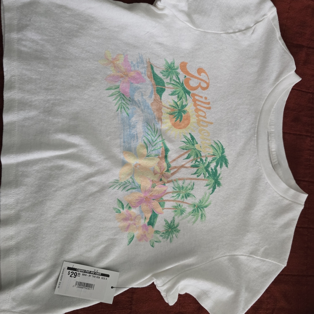 Billabong White Tropical Print T-Shirt